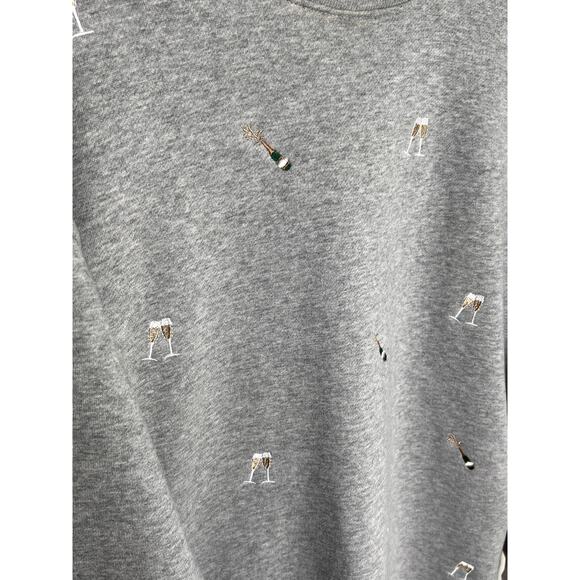 Rails Champagne Embroidery Long Sleeve Varsity Sweatshirt Gray Women's Small - Picture 7 of 14